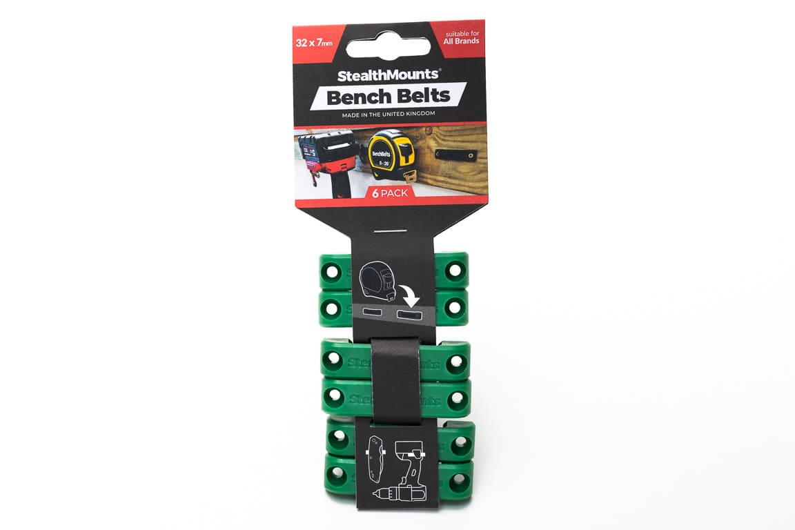 StealthMounts Bench Belt universalhållare 6-pack i svart ABS