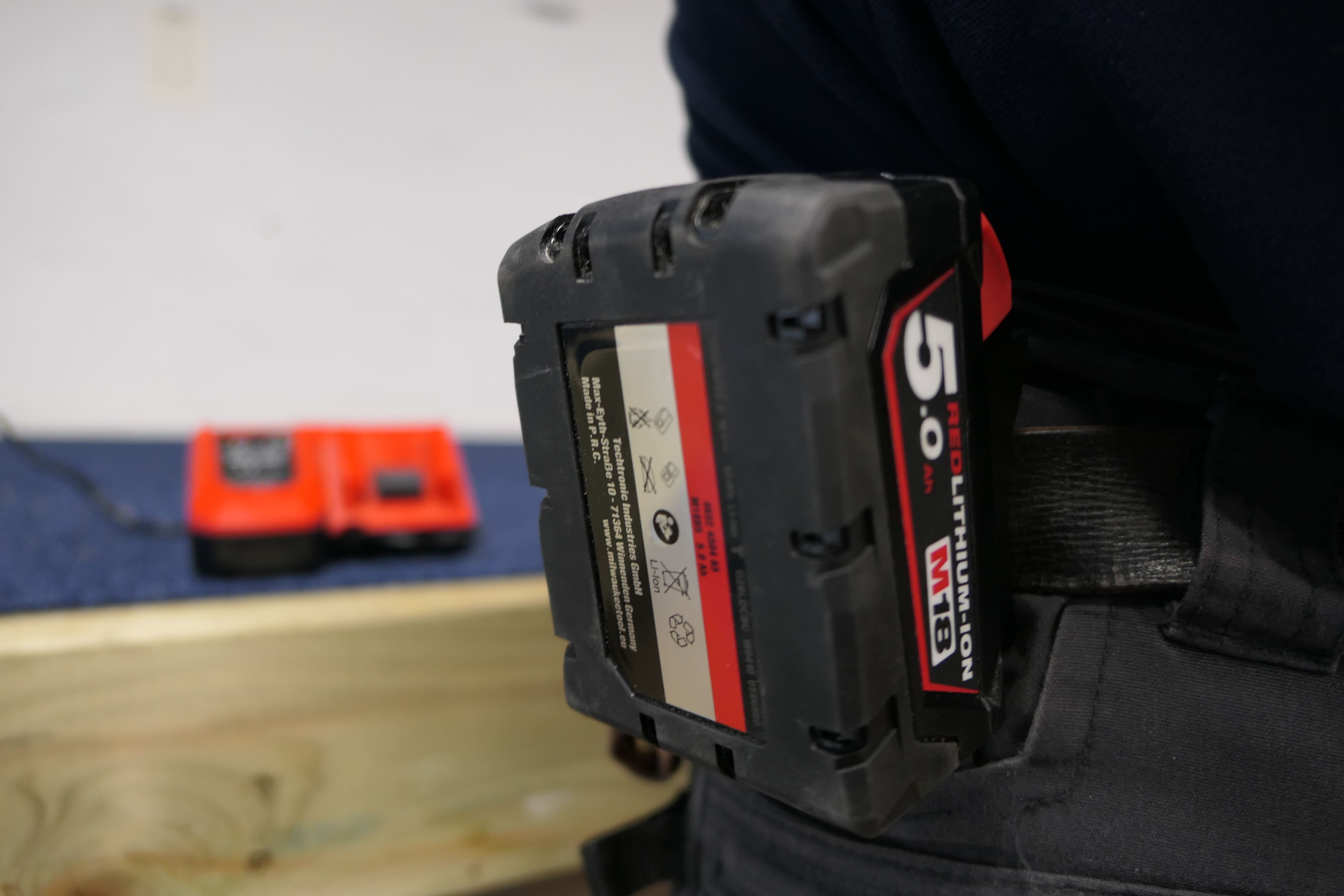 StealthMounts battery mounts for Milwaukee M18 6 pack in red ABS