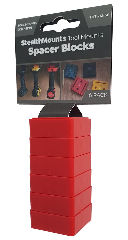 StealthMounts Tool Mount Spacer 12mm 6 pack in black ABS