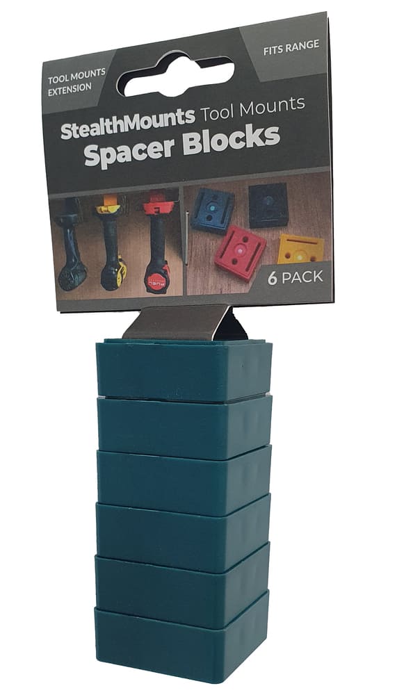 StealthMounts Tool Mount Spacer 12mm 6 pack in black ABS