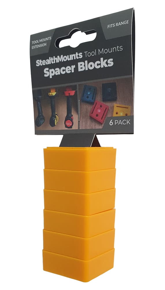 StealthMounts Tool Mount Spacer 12mm 6 pack in black ABS