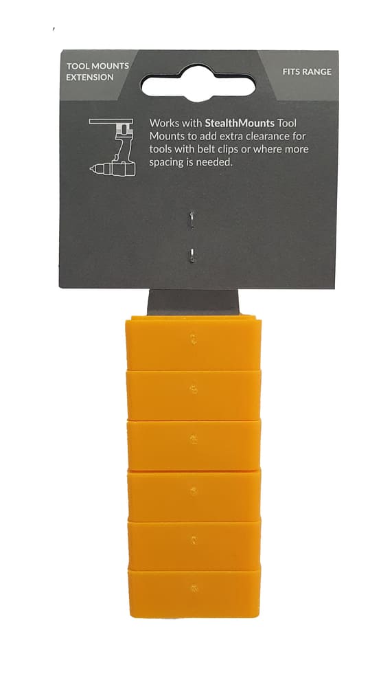 StealthMounts Tool Mount Spacer 12mm 6 pack in black ABS