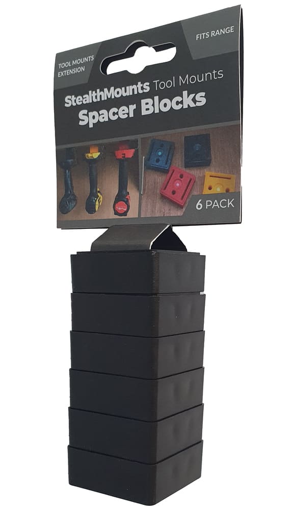 StealthMounts Tool Mount Spacer 12mm 6 pack in black ABS