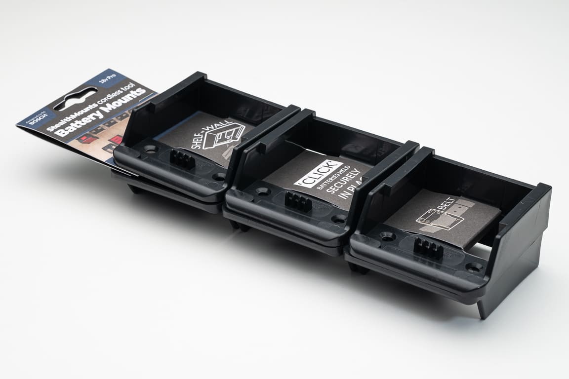 StealthMounts batterifästen för Bosch Professional 18V 6-pack i blå ABS