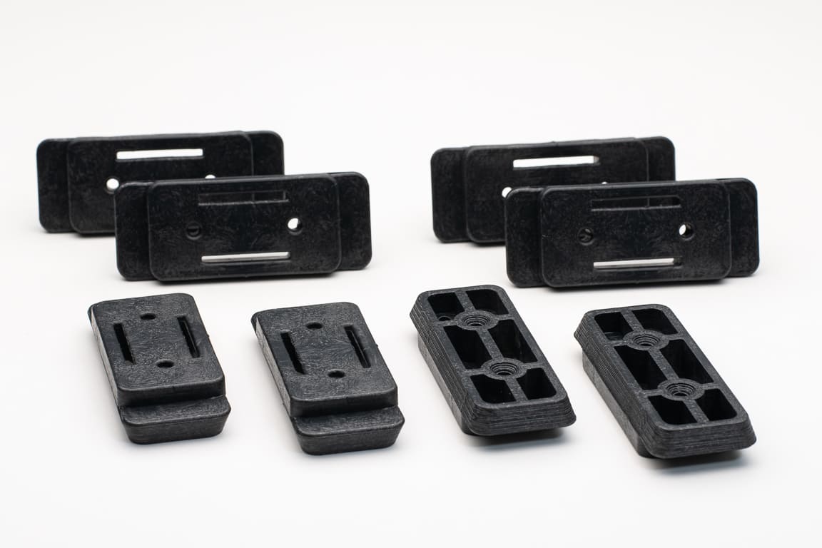 StealthMounts adapter feet for Milwaukee Packout 8 pack in black ABS