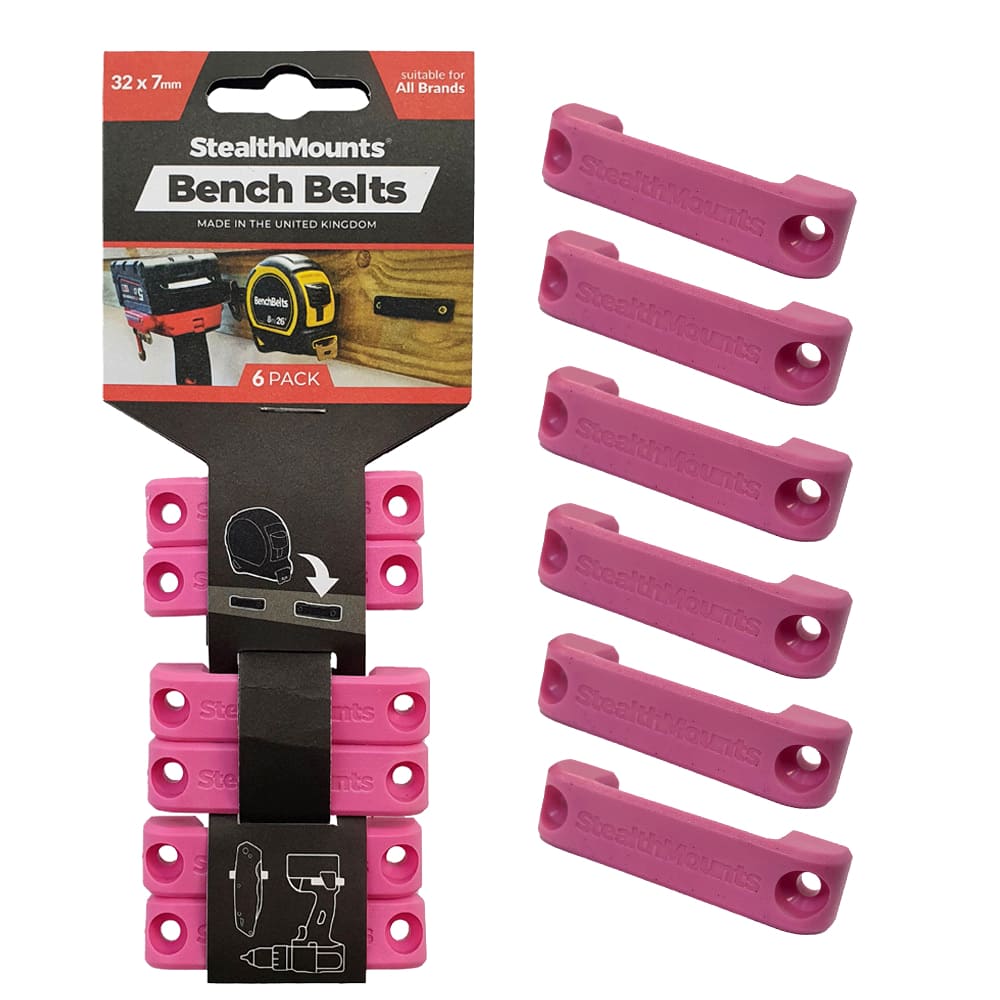 StealthMounts Bench Belt universalhållare 6-pack i svart ABS