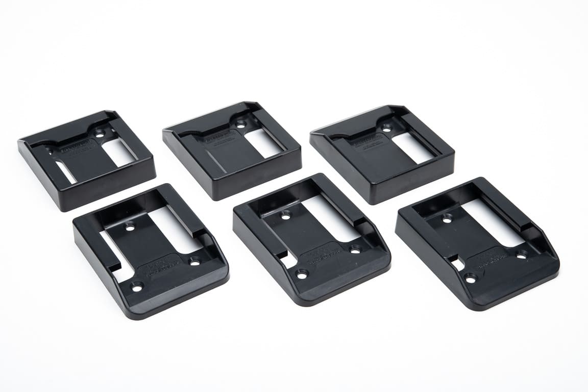 StealthMounts batterifästen för Einhell Power X-Change Ozito 18V 6-pack i svart ABS