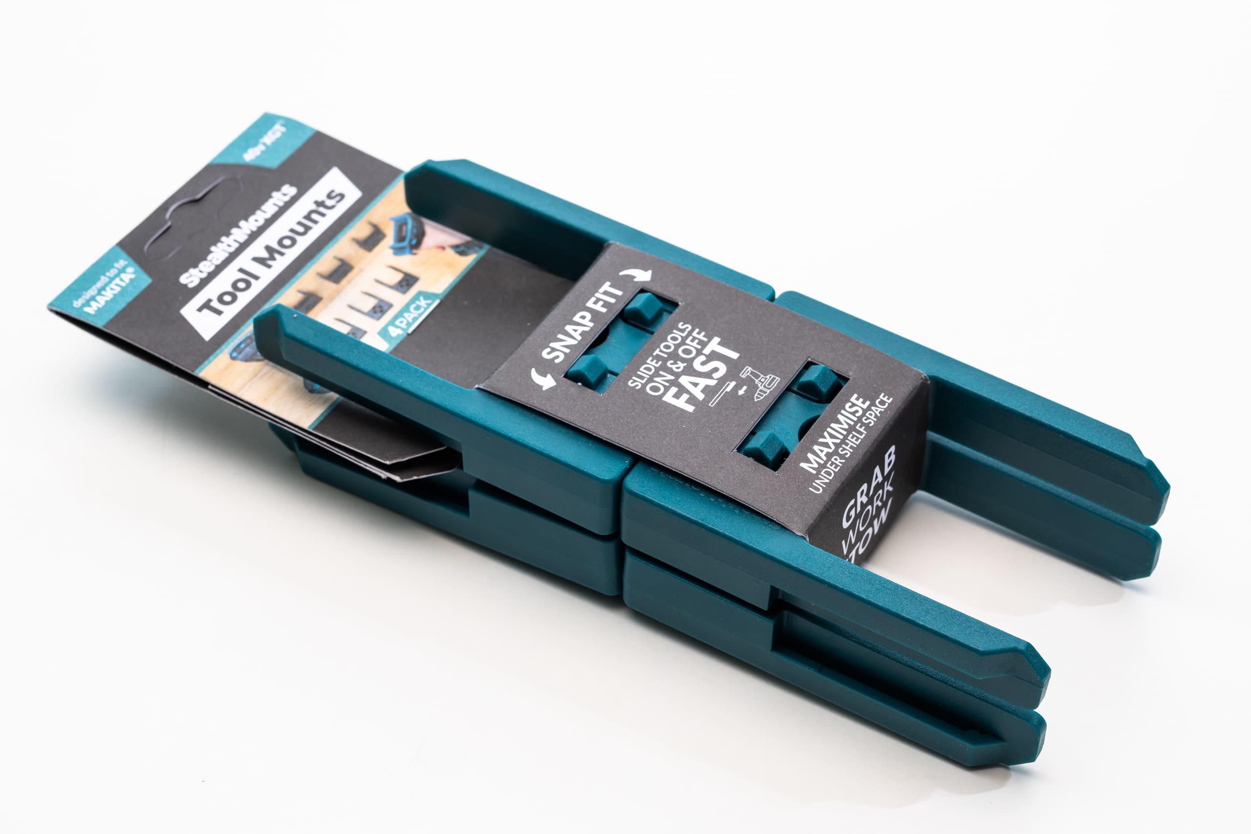 StealthMounts maskinfÃ¤sten fÃ¶r Makita 40V XGT 4-pack i blÃ¥ ABS