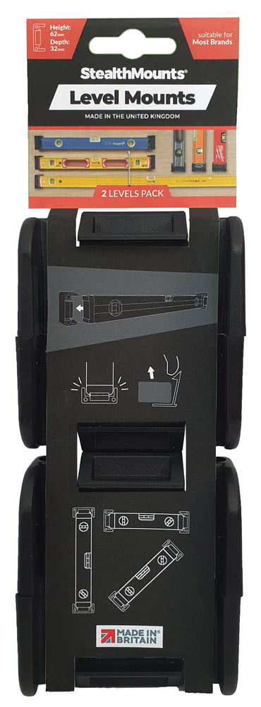 StealthMounts Level Mounts level holder 2 pack in black ABS