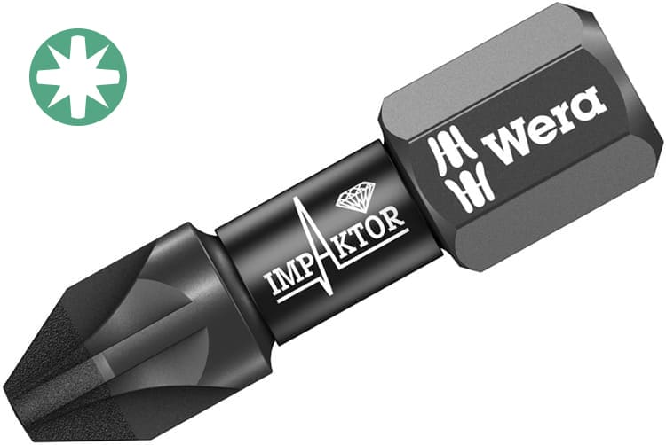 Pozidriv bit PZ 1 x 25 mm Impaktor | Wera
