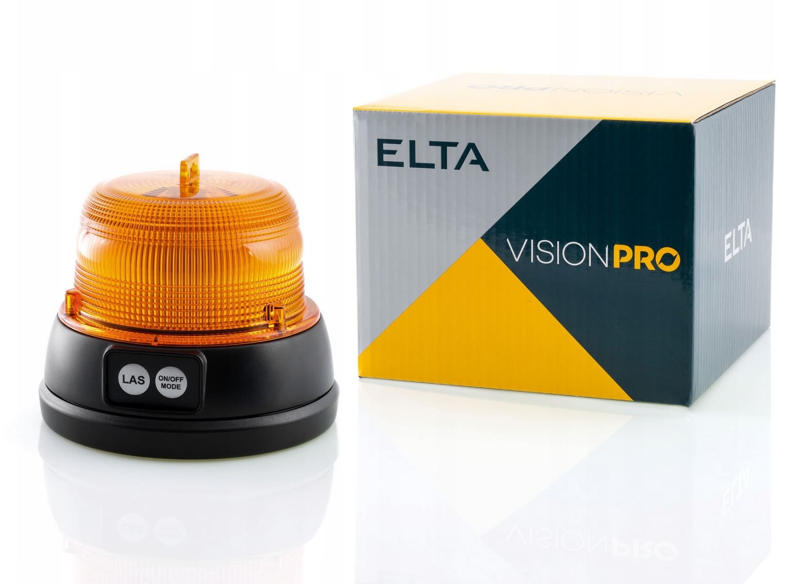 Magnetisk varningslampa, saftblanadre, homologering E9 R6510R, batteridriven 2 x 9V, orange