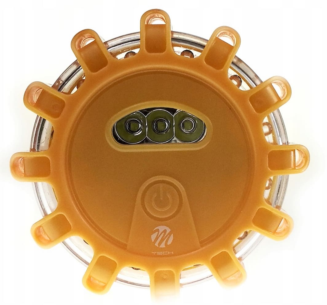 Magnetisk UFO LED-vägvarningslampa för nödsituationer, stöttålig, vattentät, 3 x AAA-batterier, gul.