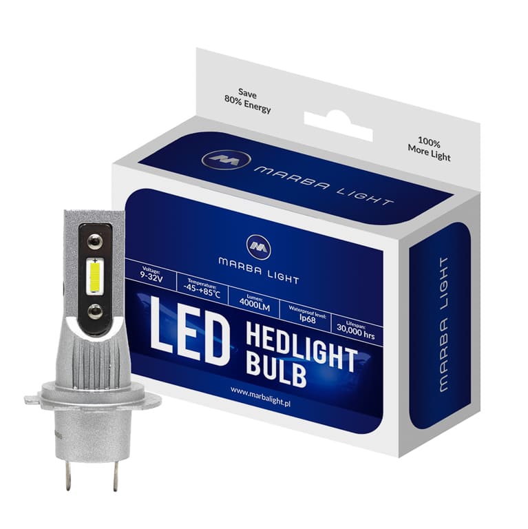 H4 CSP LED, CE E9 certifierade, 4000 LM 6000K CANBUS, 2 lampor