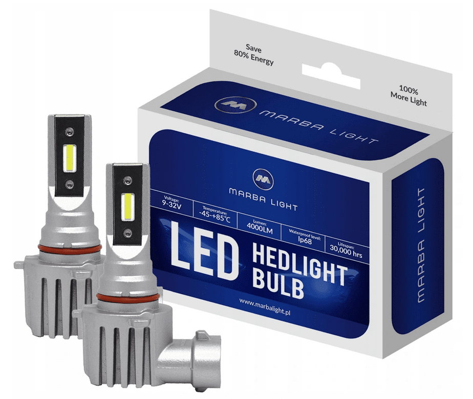 HB3 / 9006 CSP LED, CE E9 certifierade, 4000 LM 6000K CANBUS, 2 lampor