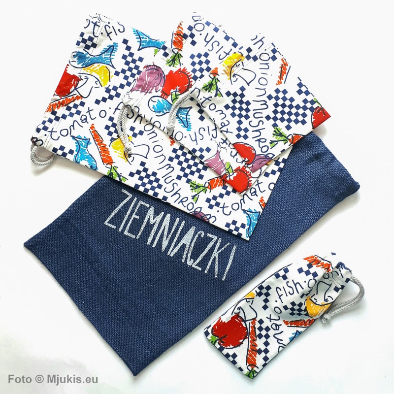 5 pcs cotton pouches for vegetables etc