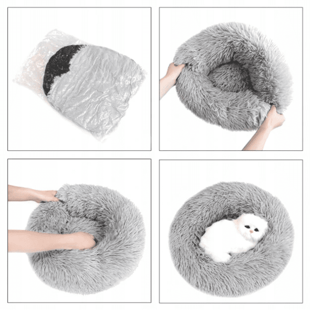 Fluffy and cosy cat bed or dog bed, round 60 cm, Rotex