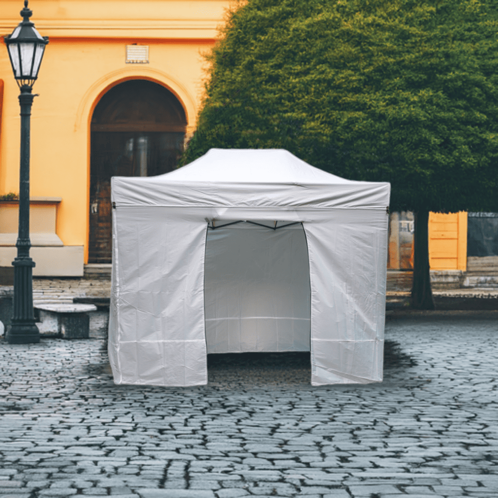 Popup Tält 2 x 2 m  Snabbtält Stålram PVC 600D Vattentätt Tak Marknadstält, ProfiFold