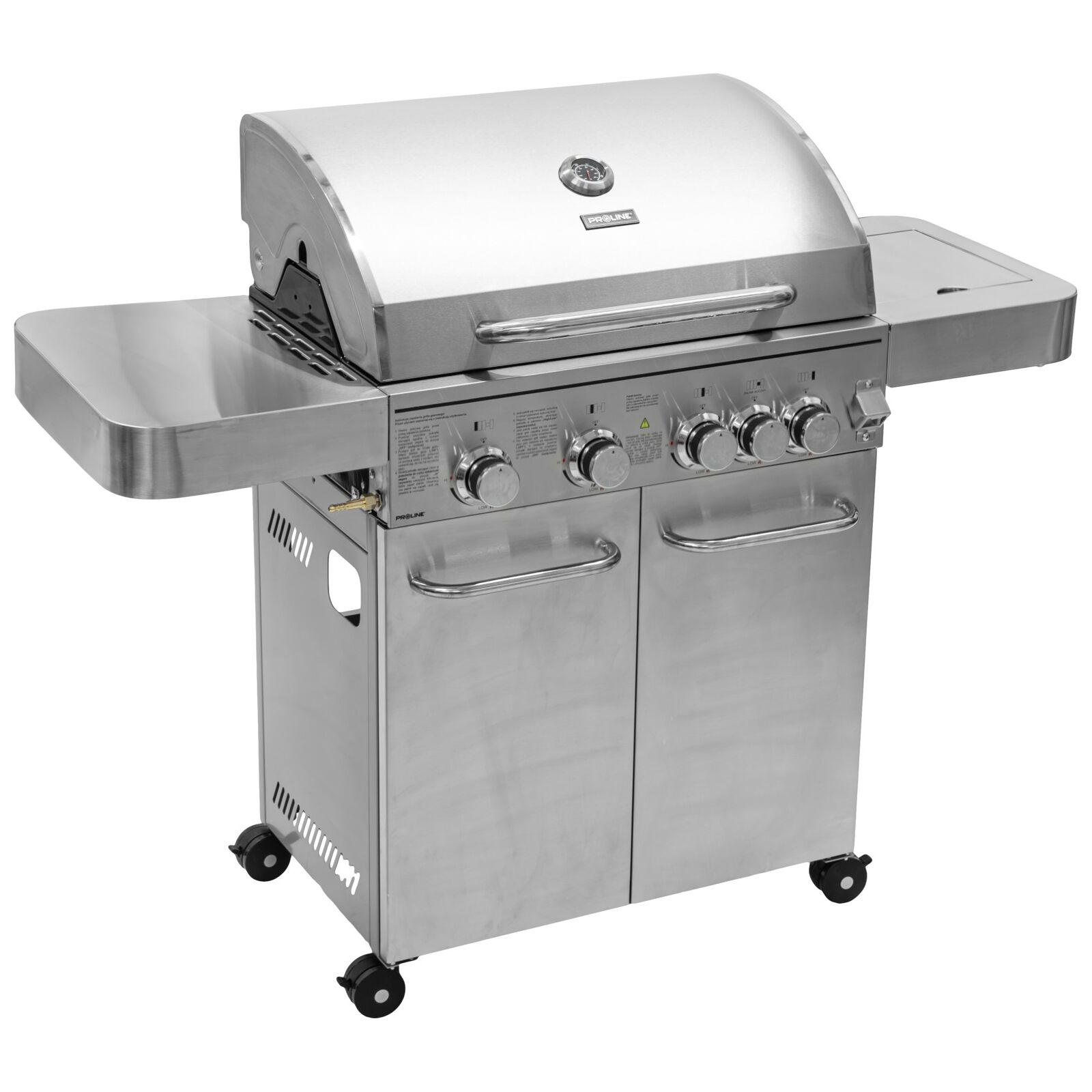 Stainless gas grill 4+1 burners 17.15 kW