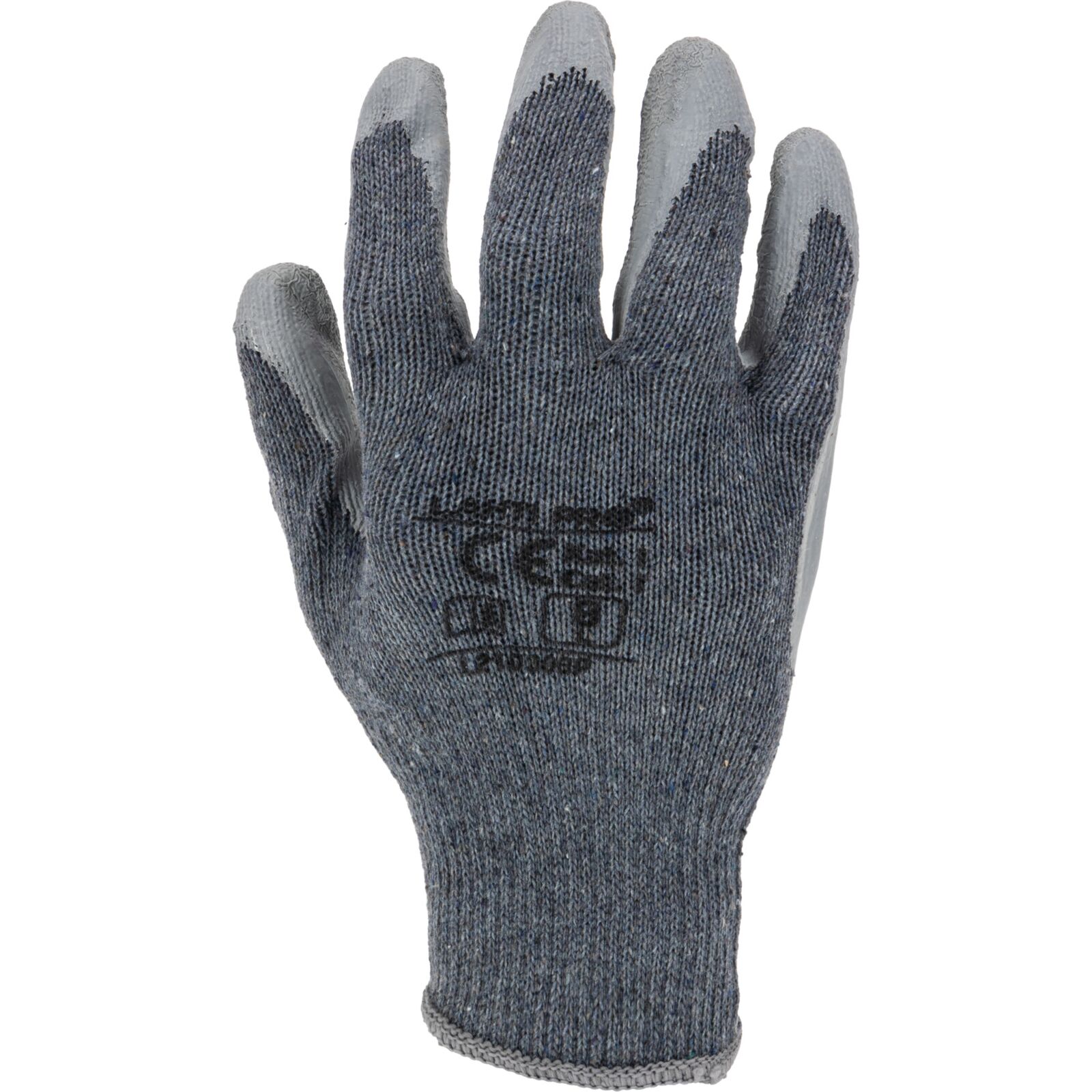 Grey latex coated gloves size 11 - 2XL