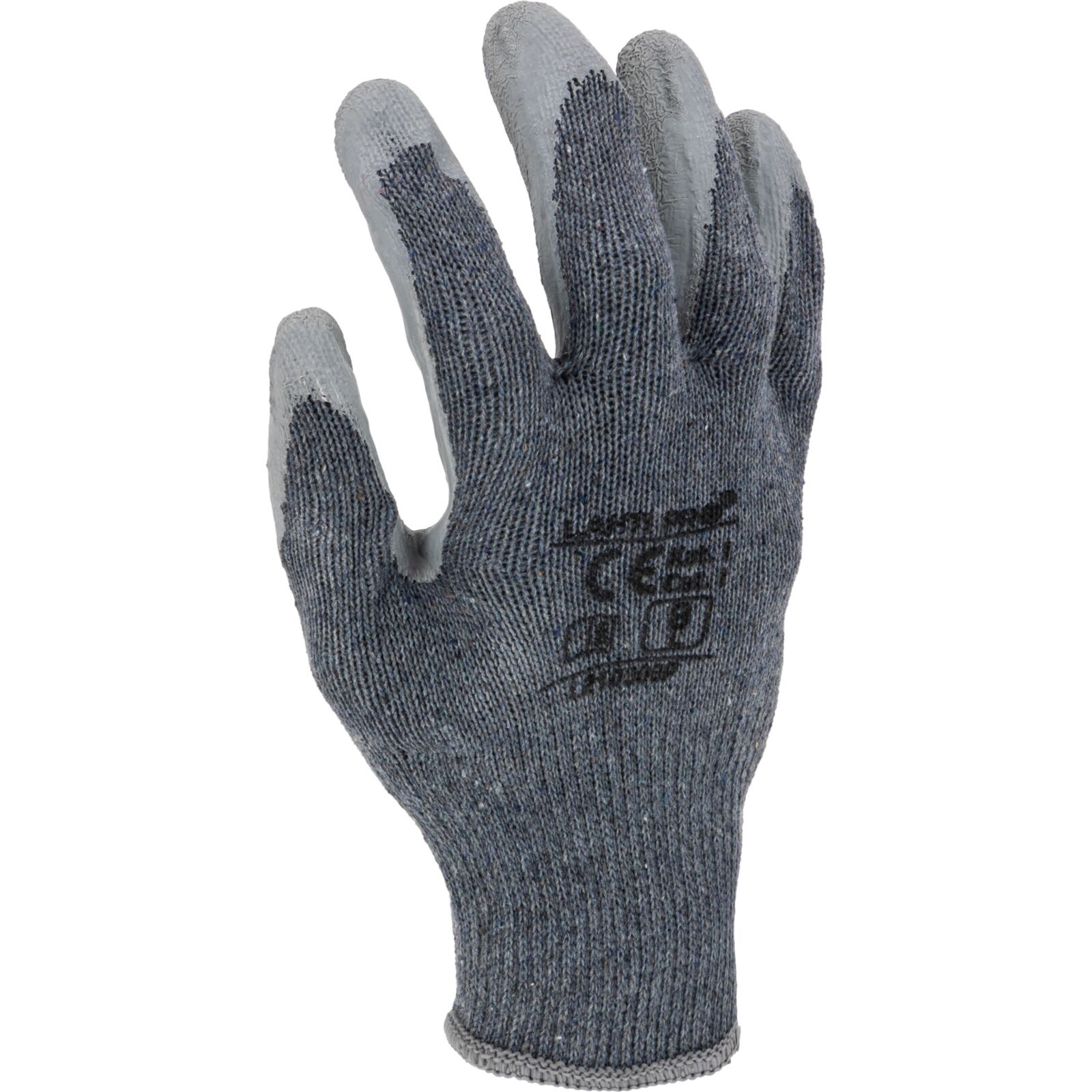 Grey latex coated gloves size 11 - 2XL