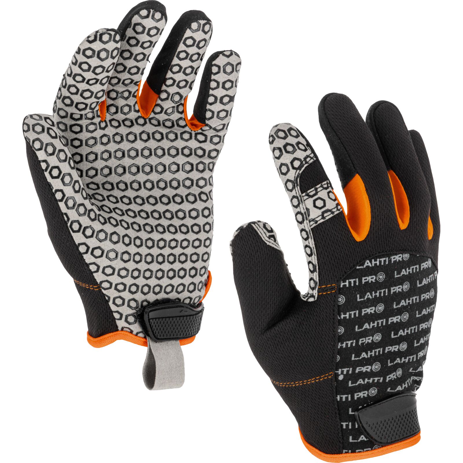 Mekanikerhandskar svart-orange stl 10