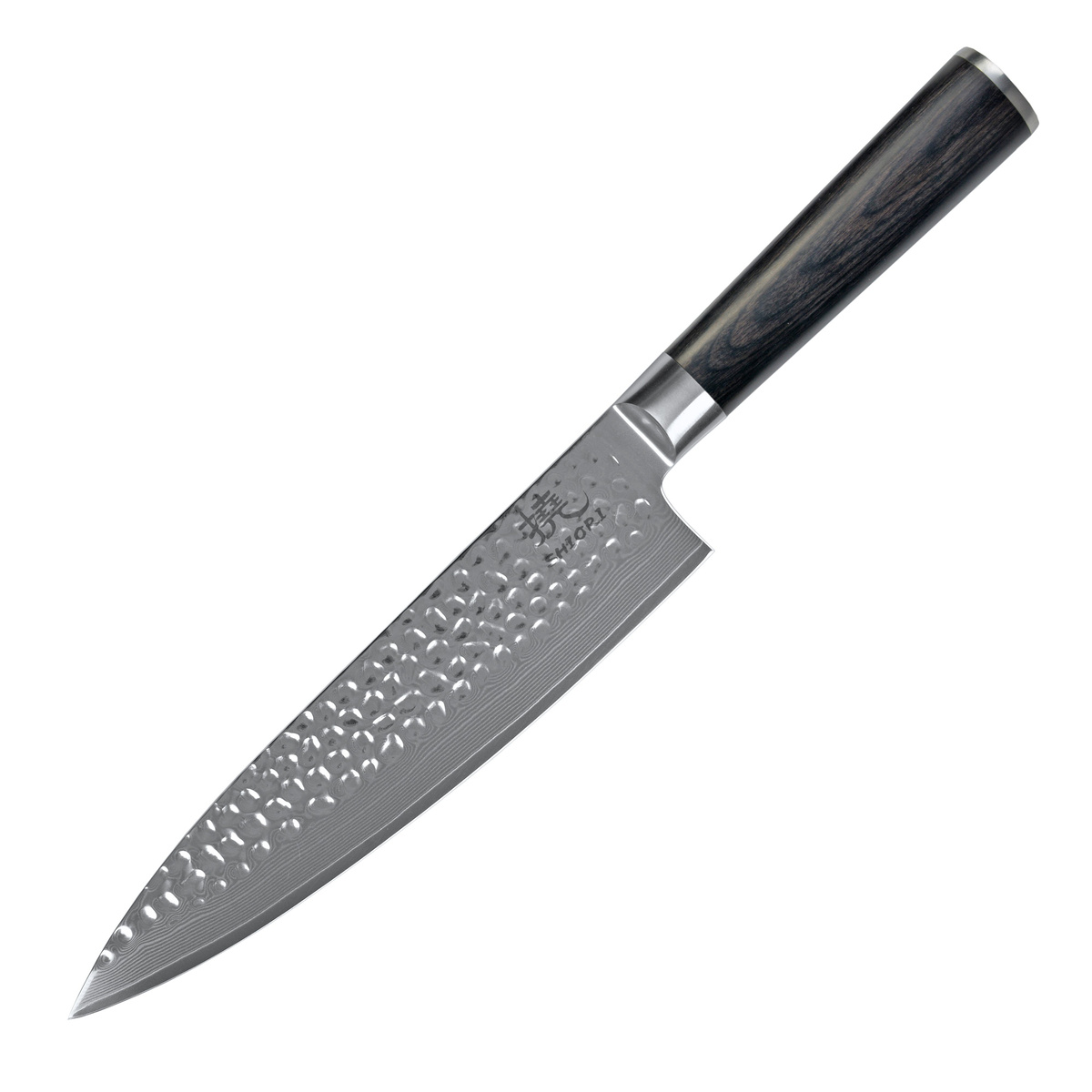 SHIORI 3-Set 撓 Kuri Murō + Santoku + Sifu - set med tre japanska knivar av Damaskusstål