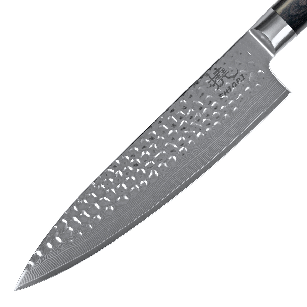 SHIORI 3-Set 撓 Kuri Murō + Santoku + Sifu - set med tre japanska knivar av Damaskusstål