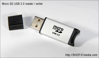Micro SD HC-kortläsare i fickformat, USB 2.0