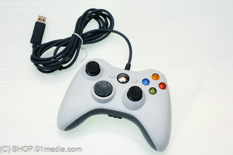 Xbox 360 handkontroll med kabel, vit