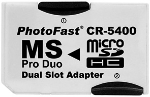 CR-5400 MicroSDHC Dual to MS PRO DUO adapter