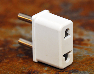 220v Euro-plug adapter, white