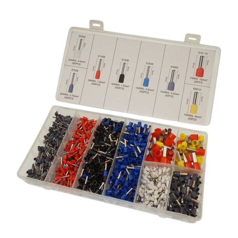 Insulated Crimping Sleeves set, 1200 pcs 0.5-10 mm², Beast