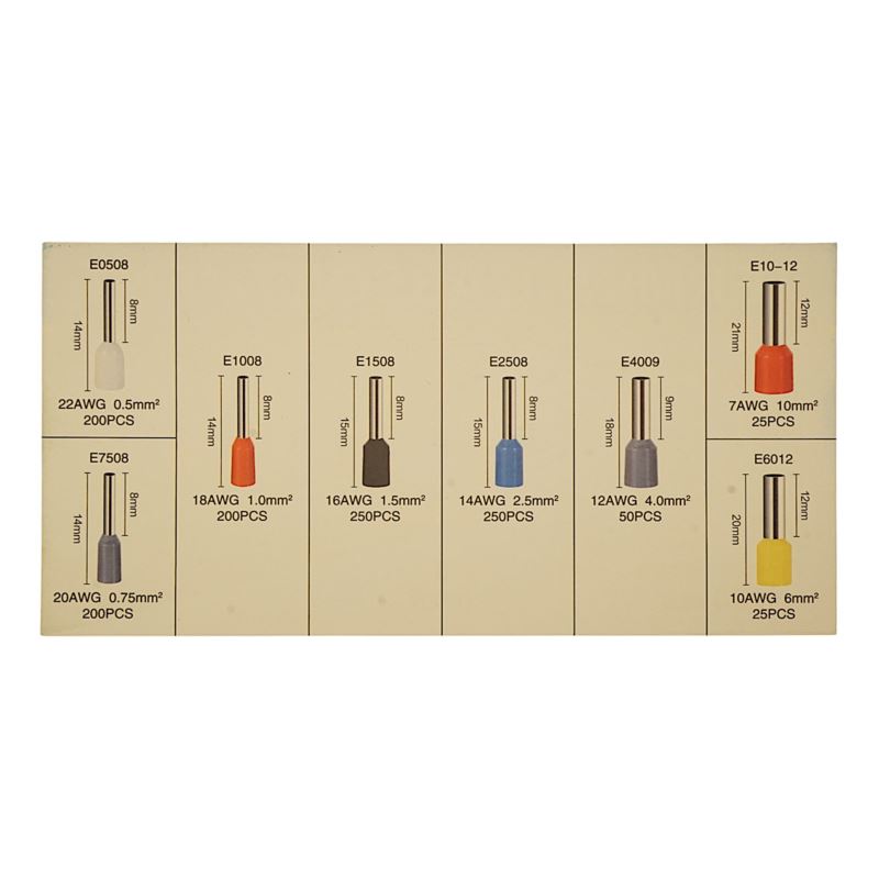 Insulated Crimping Sleeves set, 1200 pcs 0.5-10 mm², Beast