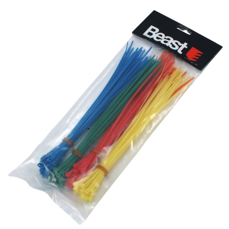 Färgade kabelband nylon 200 x 2, 5 mm 120 st, mixade färger