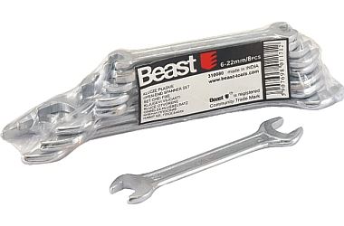 Open Wrenches 6-22 mm | 8 Pieces | Forged Steel Set | Beast