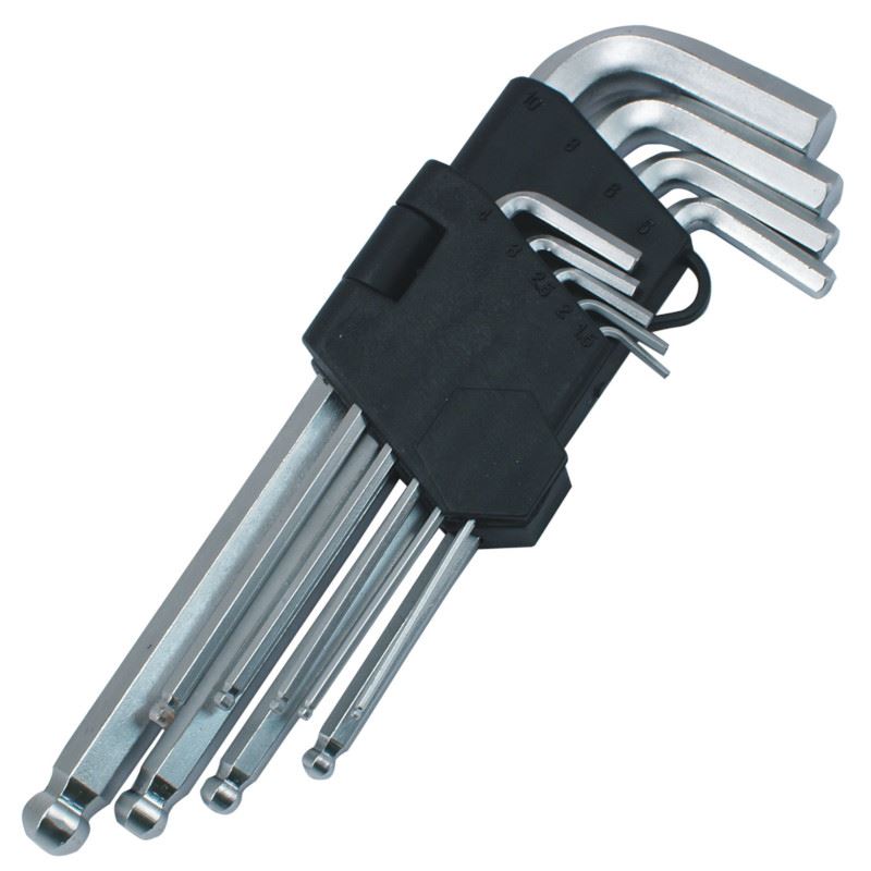 Allen Keys with Ball Ends, 9-Piece set 1.5-10 mm