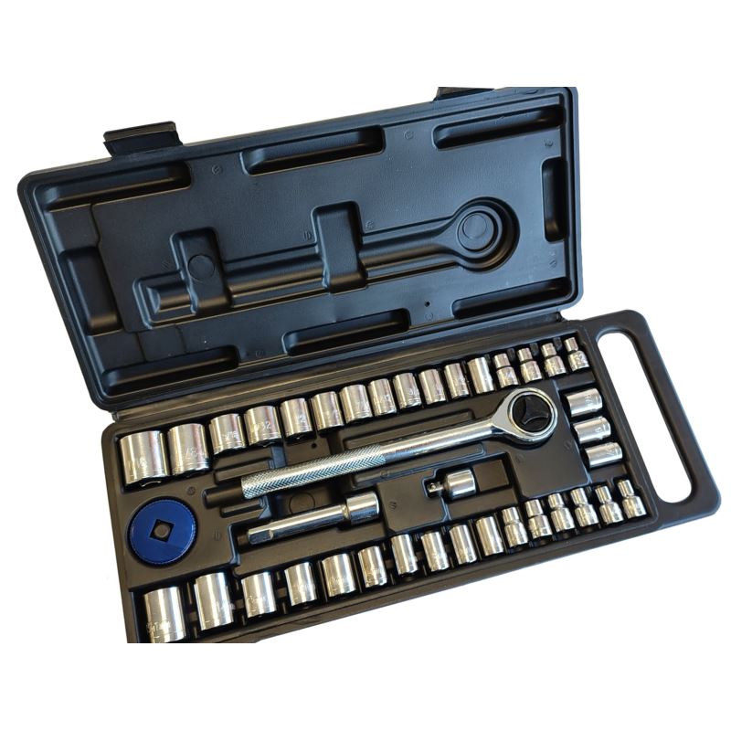 Hylsnyckel set 4-13 mm med spärr