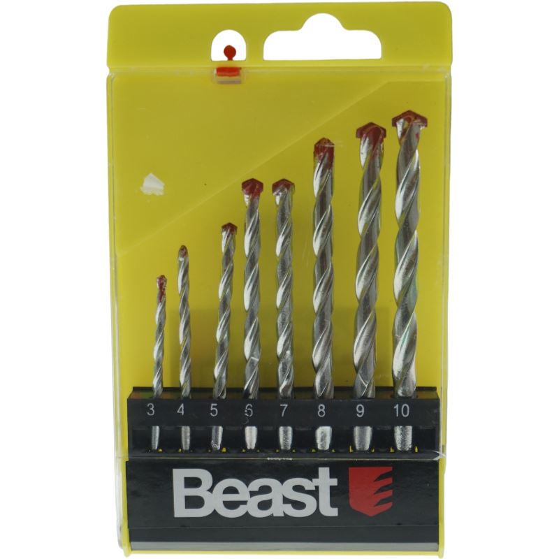 Concrete Drill set 8 Pieces 3-10 mm Carbide Tip BST-410090