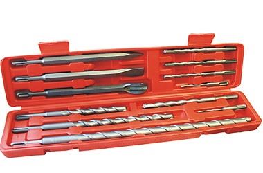 SDS Drill and Chisel set, 12 Pieces with Plastic Case, Beast