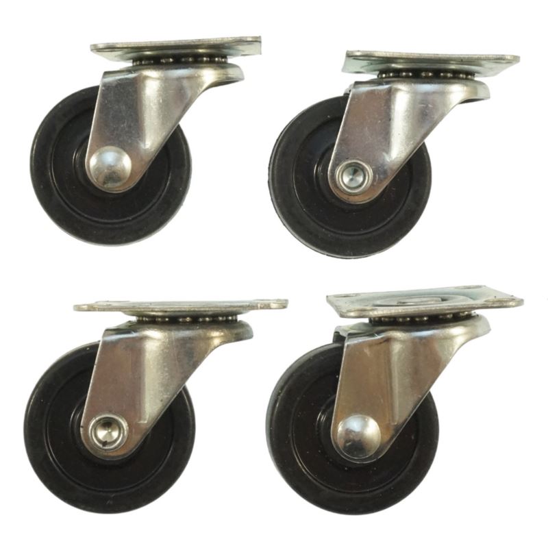 Black Rubber Furniture Wheels 30 mm, Beast