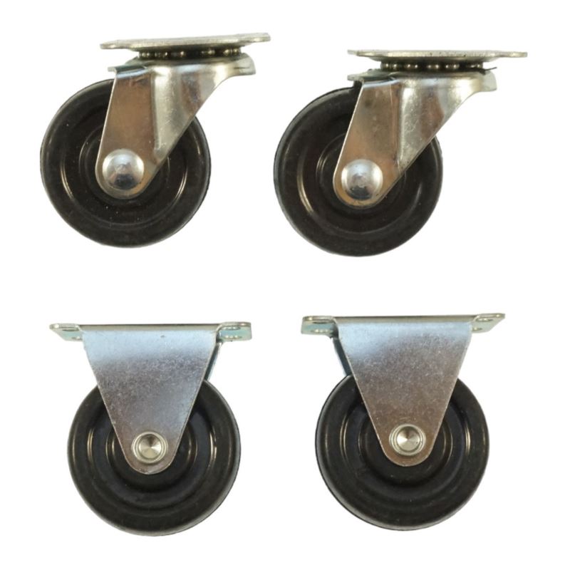 Rubber Furniture Wheels 40 mm, 4 Pieces, Beast