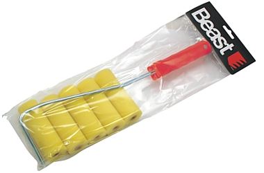 Paint Rollers set 100 mm, 5 Sponge Rollers, 36 cm Handle
