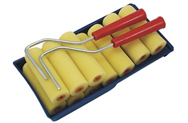 Målarset rulle 20 cm, 2 st, 10 spetsar, reservinsats, 10 cm bricka