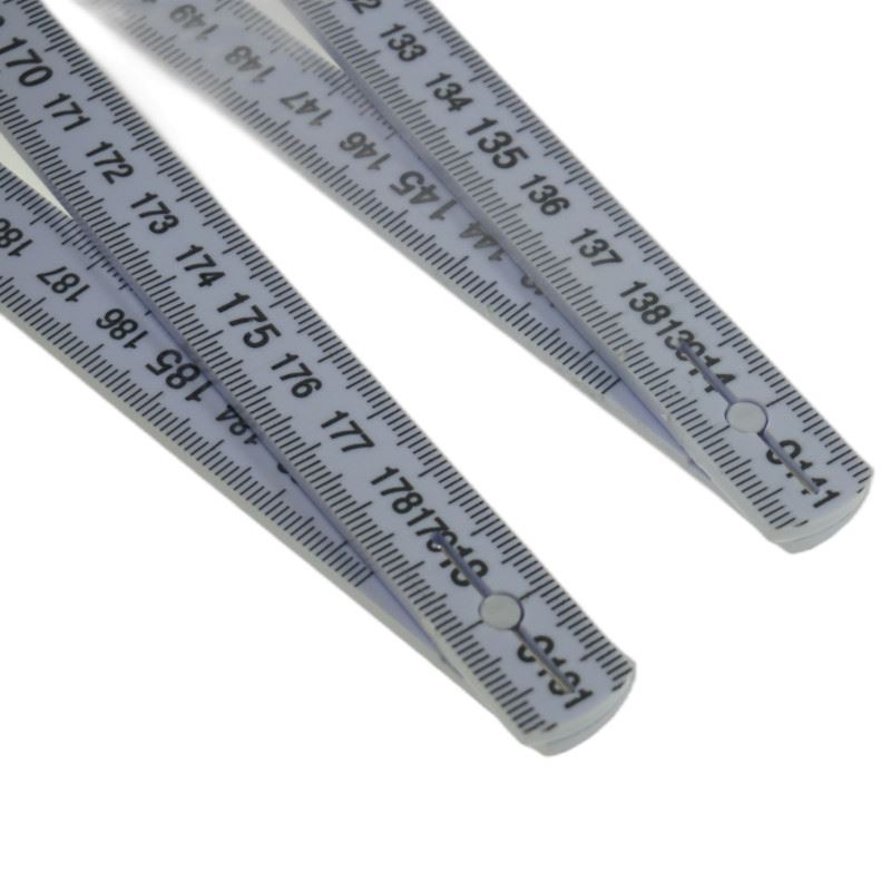 Plastmåttstock 2 meter, 10 sektioner, cm/mm skala, Beast