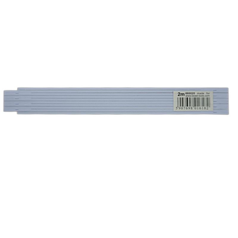 Plastmåttstock 2 meter, 10 sektioner, cm/mm skala, Beast