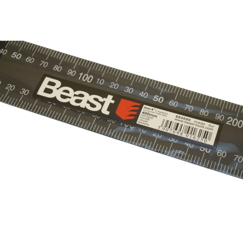 Angle Ruler 400 x 600 mm, Metal, Black Powder Coat, Beast