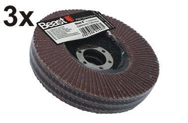 Lamellrondell P60125 mm, 3-pack, 72 slipblad, Beast
