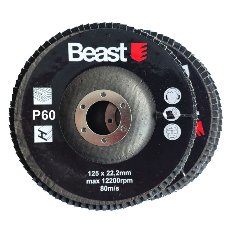 Lamellrondell P60125 mm, 3-pack, 72 slipblad, Beast