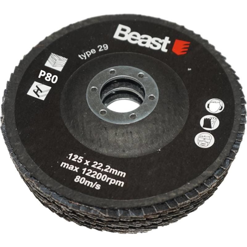 Lamellrondell 125 mm P80, 3-pack, 72 blad, Beast
