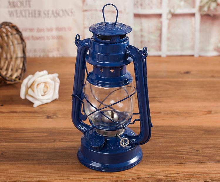 Traditional Oil Lamp | Painted Metal and Glass | Beast